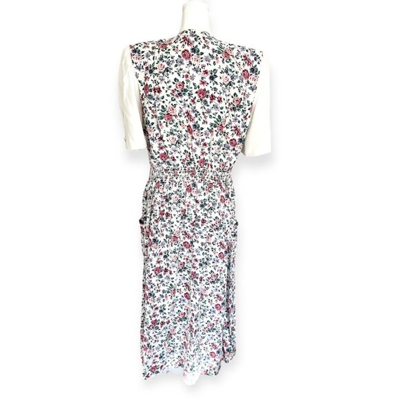 R.J. Stevens Vintage 80s Floral Cottagecore Secretary Dress With Puff Sleeves - Picture 8 of 10